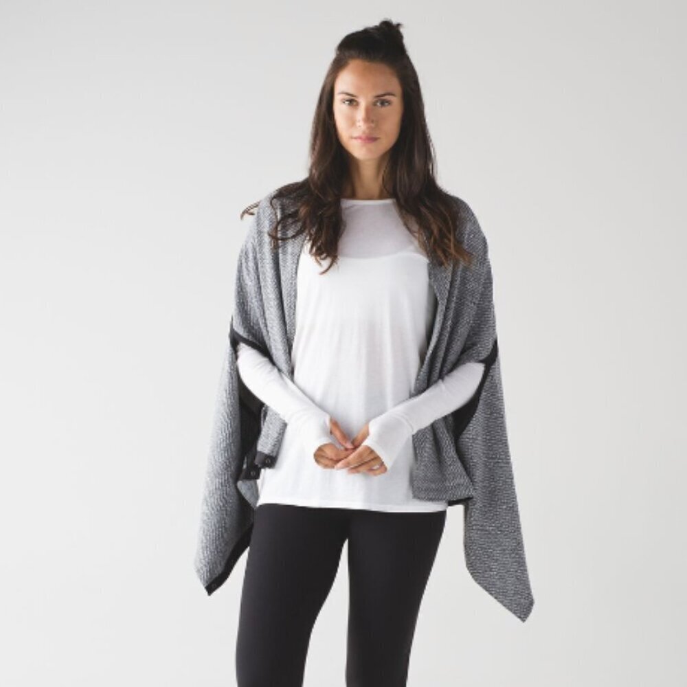 Lululemon Vinyasa Wrap Running Luon Jacquard Black White gray Black scarf - Picture 2 of 7
